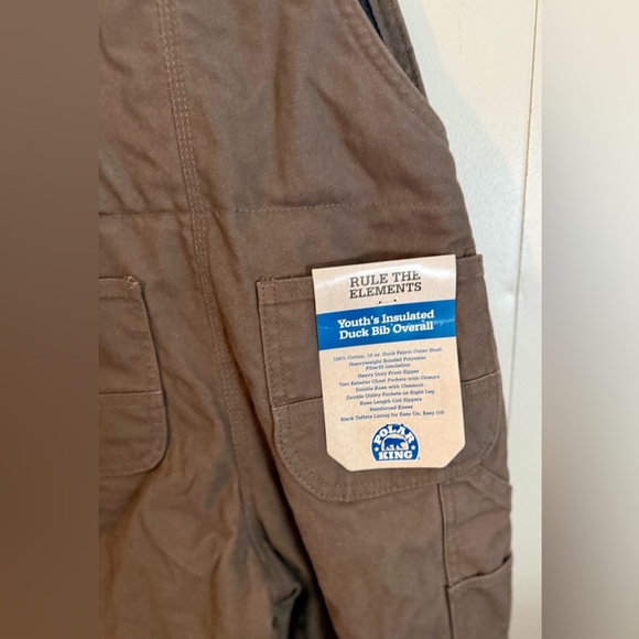 Polar King Boys Insulated Duck Bib Overalls Youth S Brown Outdoors - Picture 7 of 8
